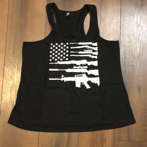 American flag / Gun flag black tank